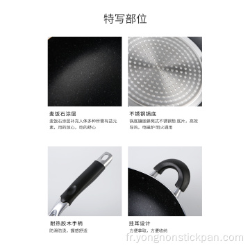 Poêle wok profonde antiadhésive en aluminium